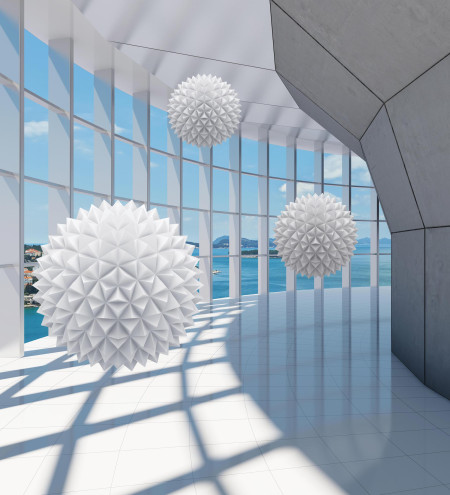 Фотообои Тоннель с шарами