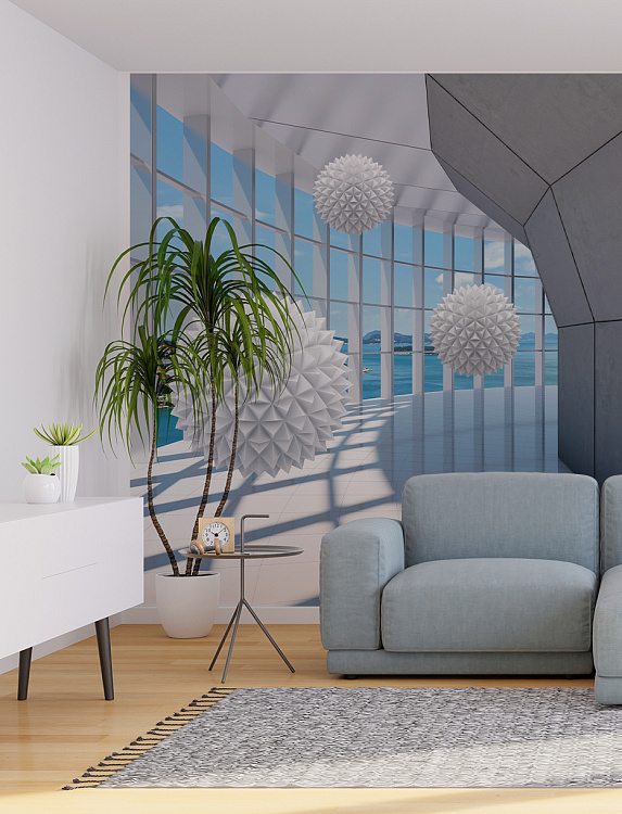 Фотообои Тоннель с шарами